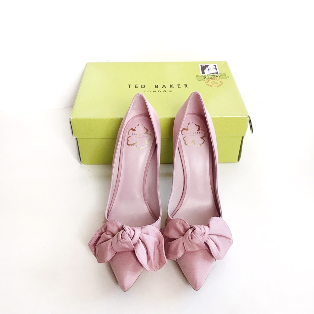 Ted Baker Hyana Moire Satin Bow Court Heels in Dusty Pink Sz 10 NIB - Picture 8 of 12